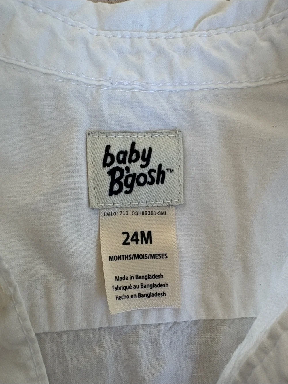 Baby B'gosh White Long-Sleeve Polo Bodysuit with Navy Cuff Trim